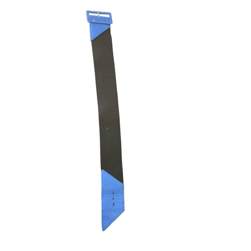 Vintage Blue Black Wide Belt with Stretchy Center